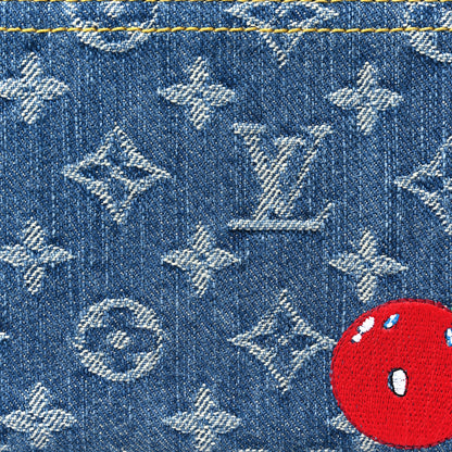 Louis Vuitton LV X TM Monogram Denim Cerises Zippy Wallet Blue 7 of 8