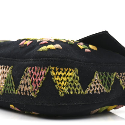 Fendi Neoprene Lizard Beaded Embroidered Baguette Black Green Multicolor 9 of 9