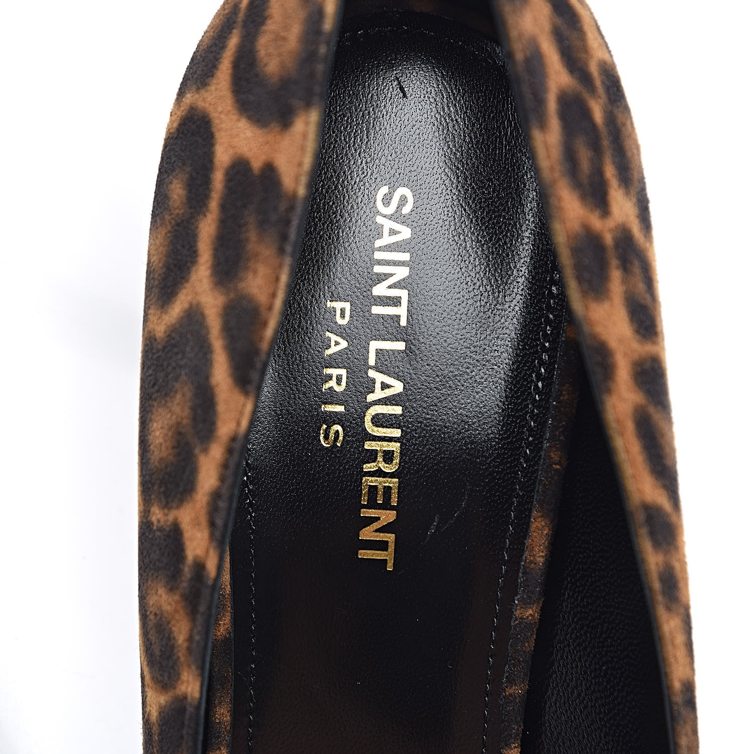 Saint Laurent Suede Leopard Printed Anja Pumps 41 Natural Coffee 7 of 9