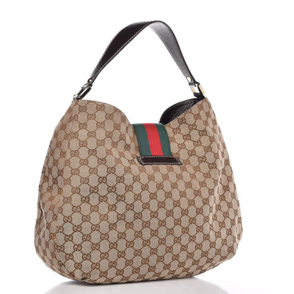 Gucci Monogram Large New Ladies Web Hobo Dark Brown 3 of 11