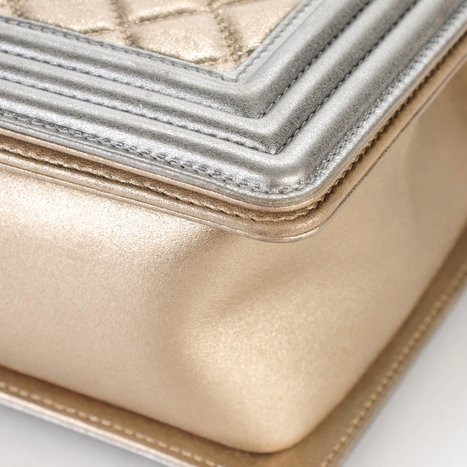 Chanel Metallic Calfskin Quilted New Medium Boy Flap Khaki 8 of 8