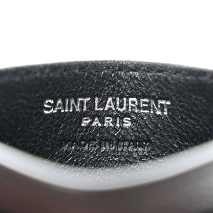 Saint Laurent Grain De Poudre Matelasse Chevron Monogram Credit Card Case Black 6 of 10