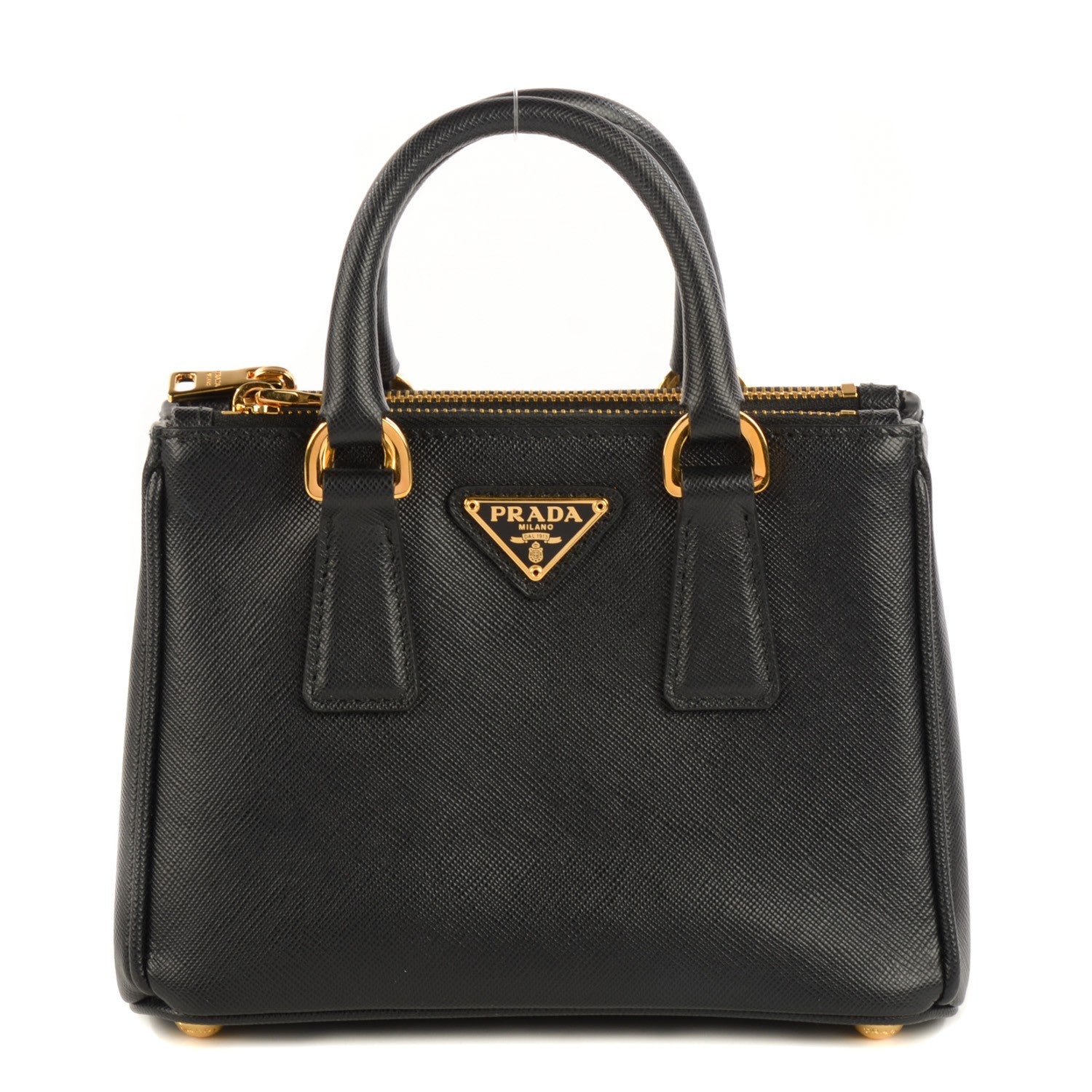 Prada Saffiano Lux Mini Galleria Double Zip Tote Black 1 of 11