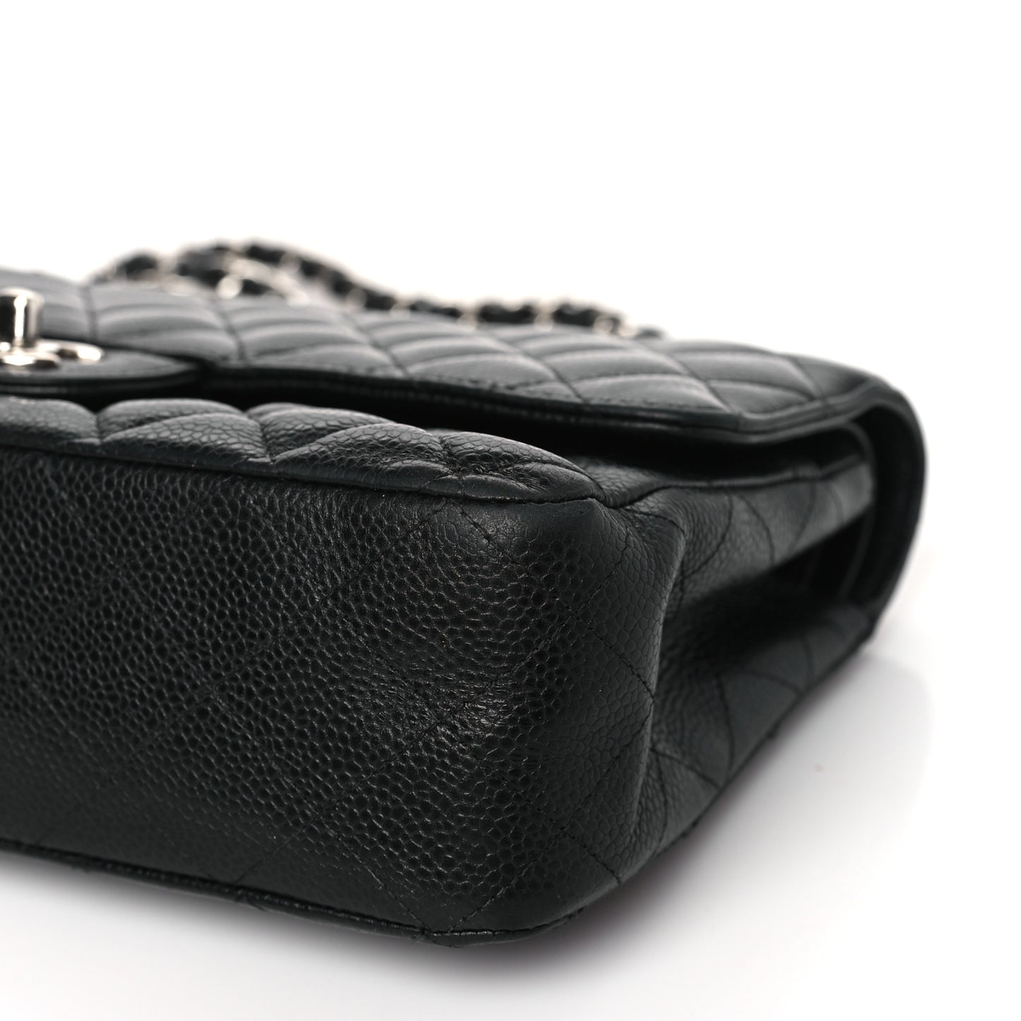 Caviar Quilted Medium Double Flap Black