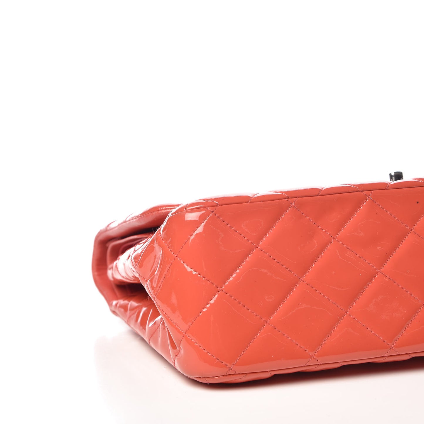 Patent Quilted Jumbo Double Flap Coral