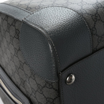 Gucci GG Supreme Monogram Textured Dollar Calfskin Large Savoy Duffle Bag Grey Black Graphite Grey 7 of 10