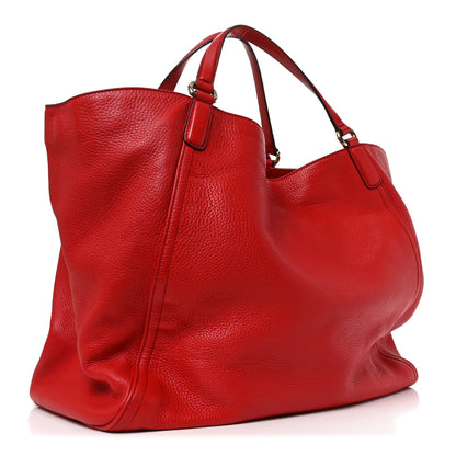 Gucci Pebbled Calfskin Large Soho Shoulder Bag Red 3 of 10
