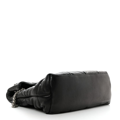 Saint Laurent Lambskin Quilted Medium Loulou Puffer Monogram Chain Satchel Black 4 of 10