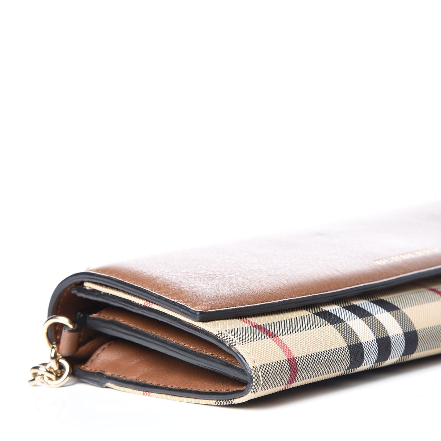 Calfskin Horseferry Check Henley Wallet On Chain Tan