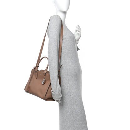Alexander McQueen Pebbled Calfskin Small Skull Padlock Zip Around Tote Taupe 2 of 14