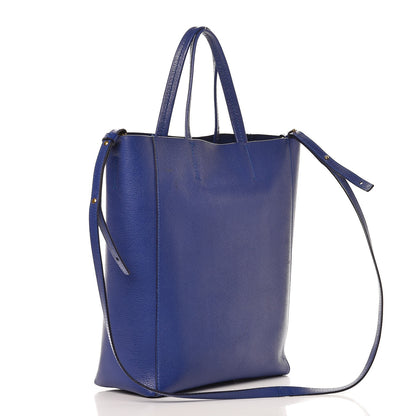Celine Grained Calfskin Small Vertical Cabas Indigo 3 of 11