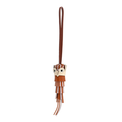 Hermes Milo Lambskin Epsom Chouette Bag Charm Gold Pain D'epice Black Nata White 1 of 4