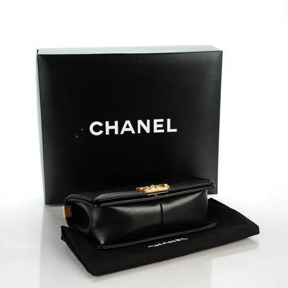 Chanel Lambskin Quilted Medium Boy Flap Black 4 of 8