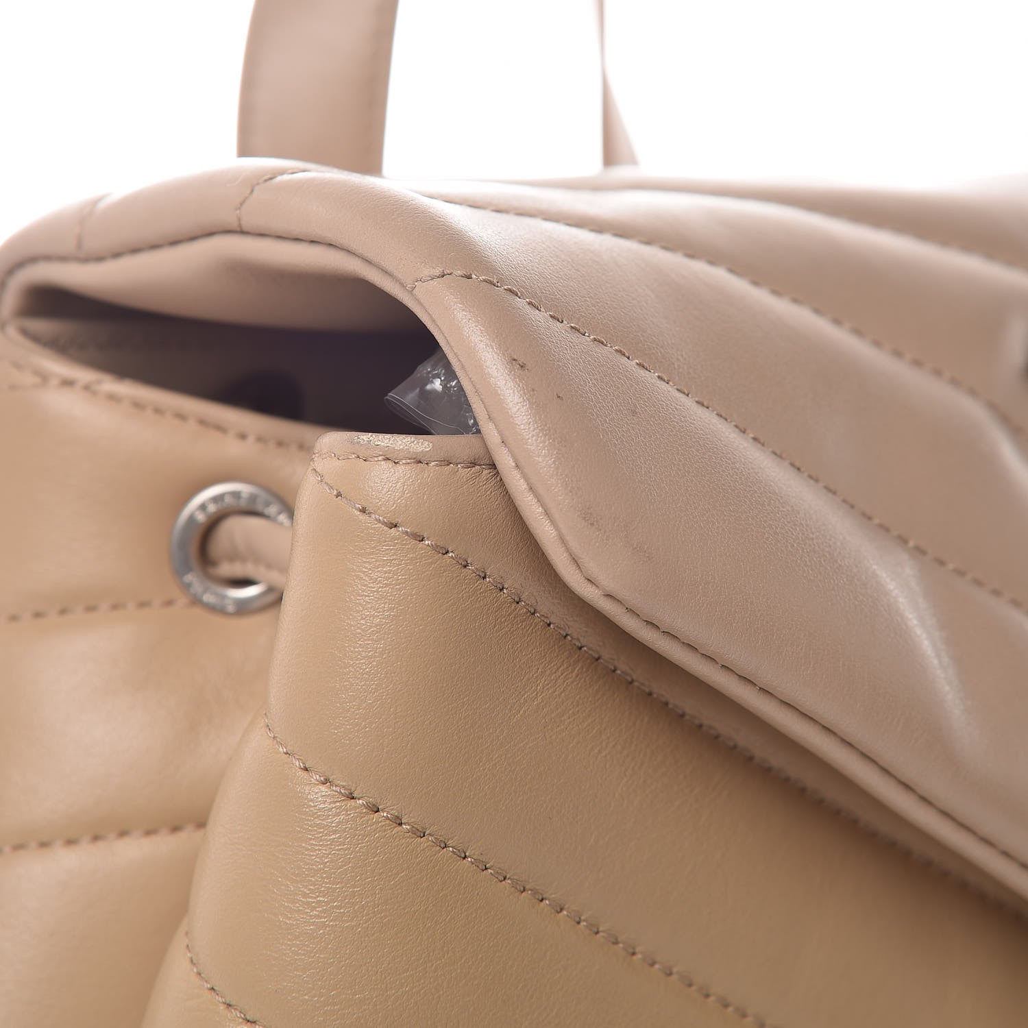 Saint Laurent Calfskin Y Quilted Monogram Small Loulou Backpack Nude Powder 9 of 14
