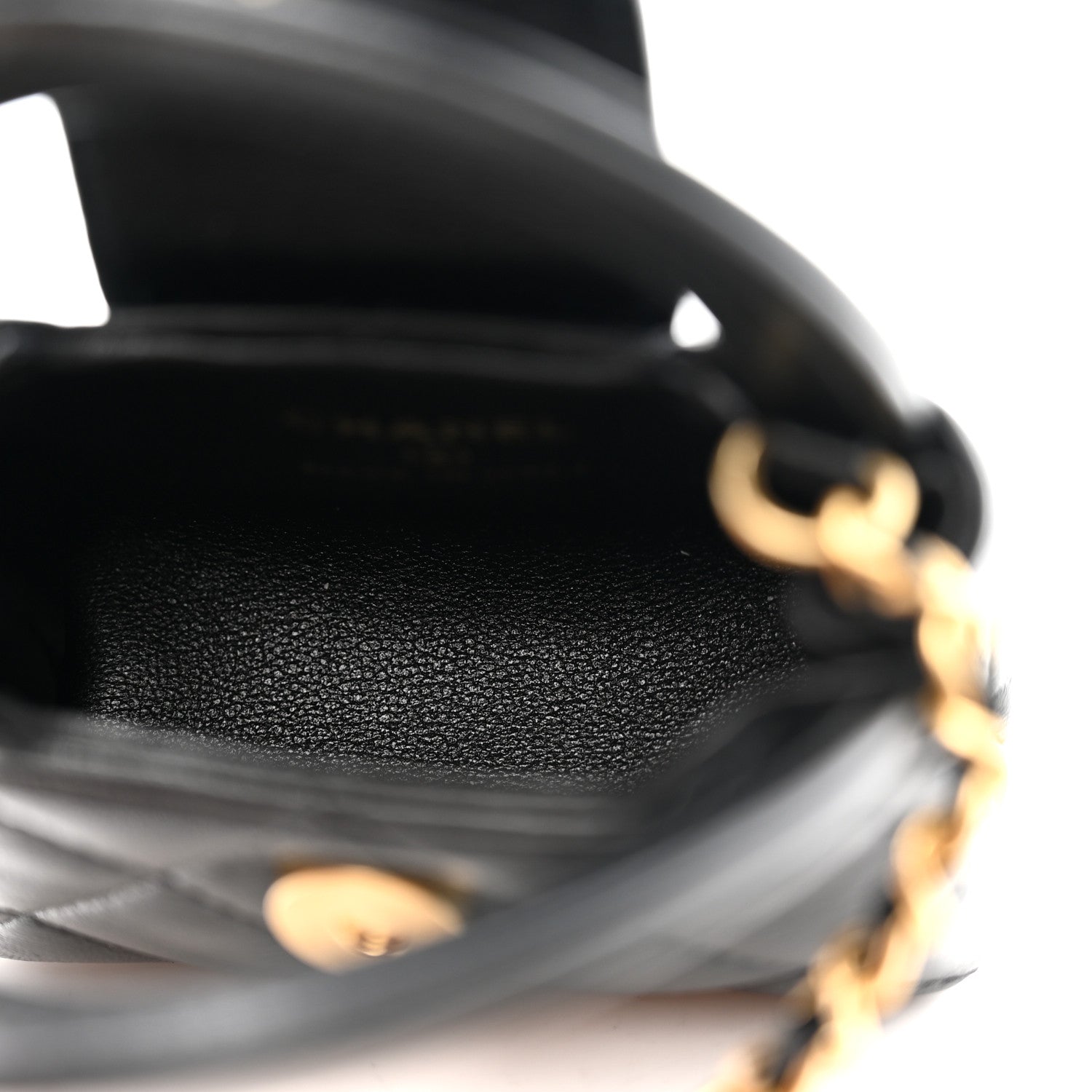 Chanel Shiny Lambskin Quilted Mini Kelly Bag Charm Black 5 of 10