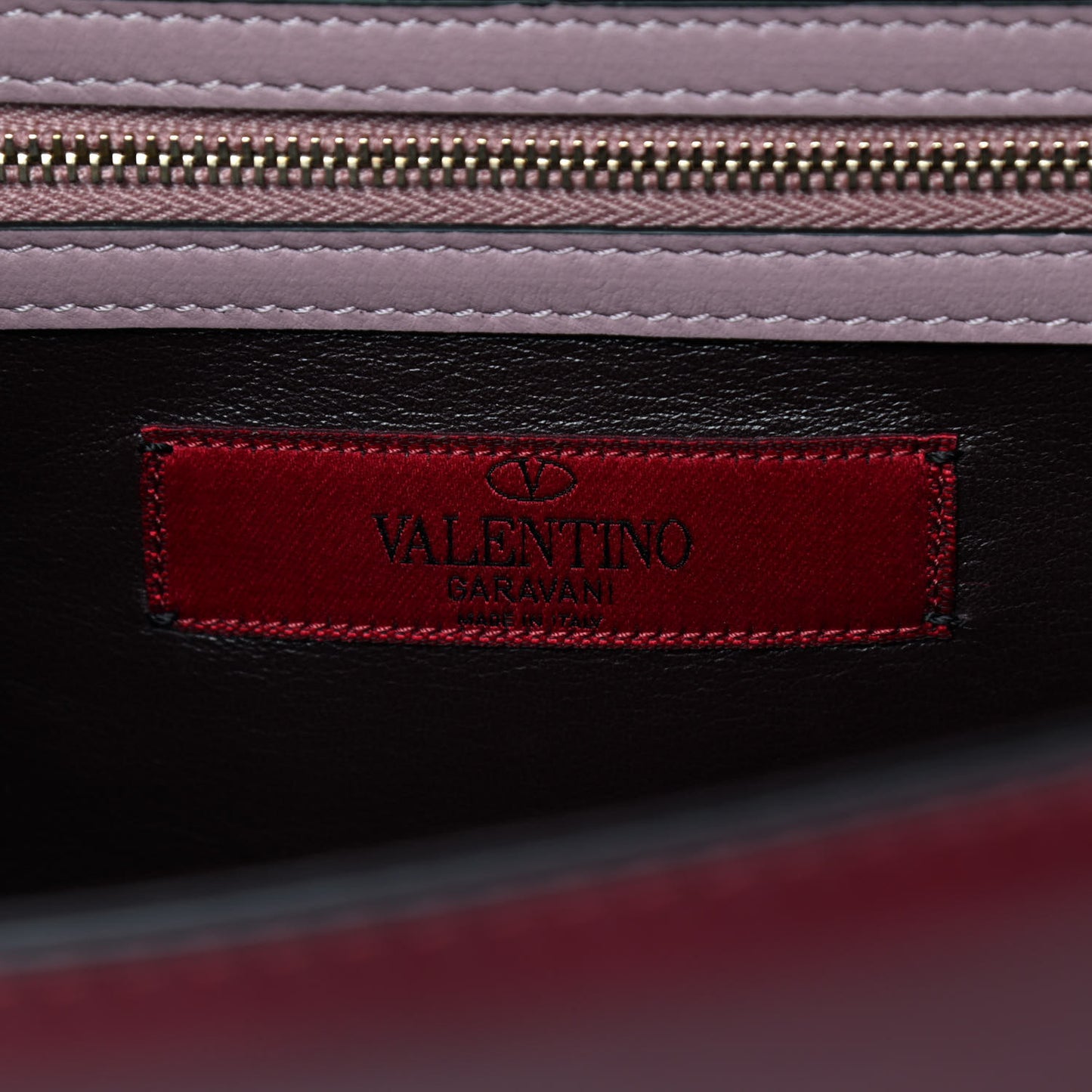 Vitello Medium Glam Lock Rockstud Flap Rubin Water Rose Marine