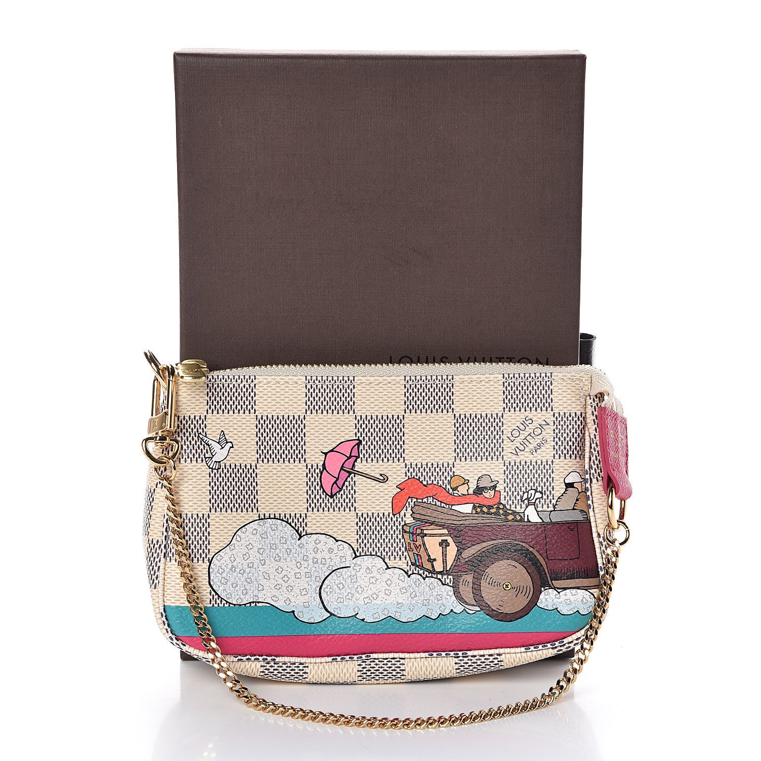 Louis Vuitton Damier Azur 2015 Christmas Animation Mini Pochette Accessories 10 of 10