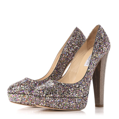Jimmy Choo Glitter Fenner Platform Pumps 39 Multicolor 3 of 7