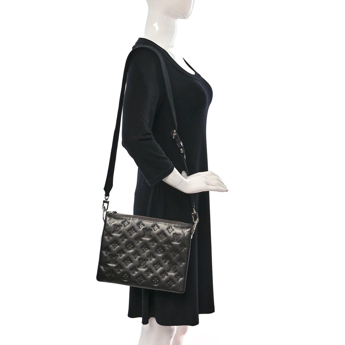 Lambskin Embossed Monogram Coussin PM Anthracite