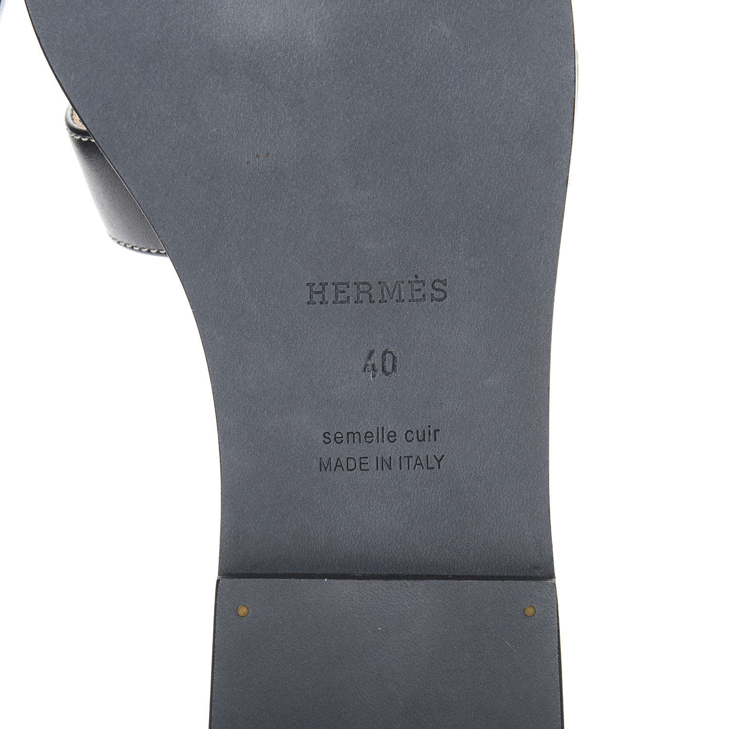 Hermes Box Calfskin Oran Sandals 40 Black 6 of 9