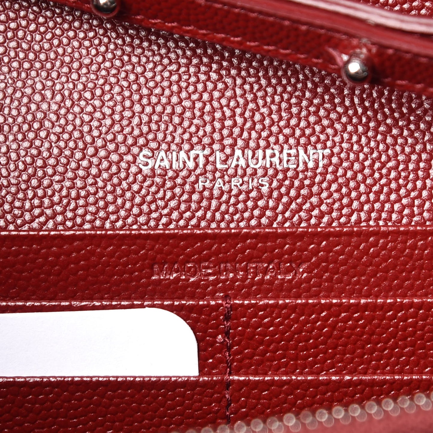 Grain De Poudre Matelasse Chevron Monogram Chain Wallet Palissandre
