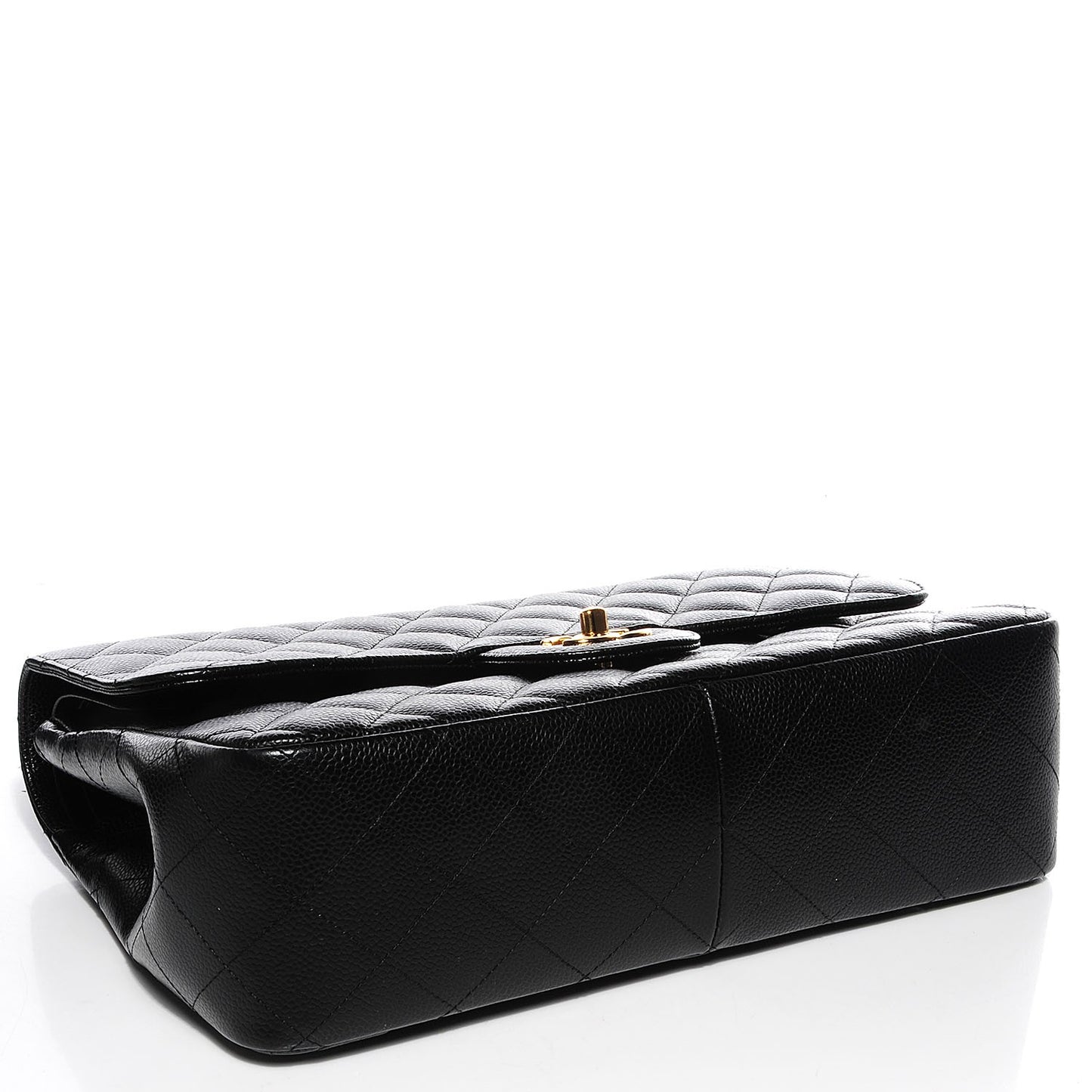 Caviar Quilted Jumbo Double Flap Black