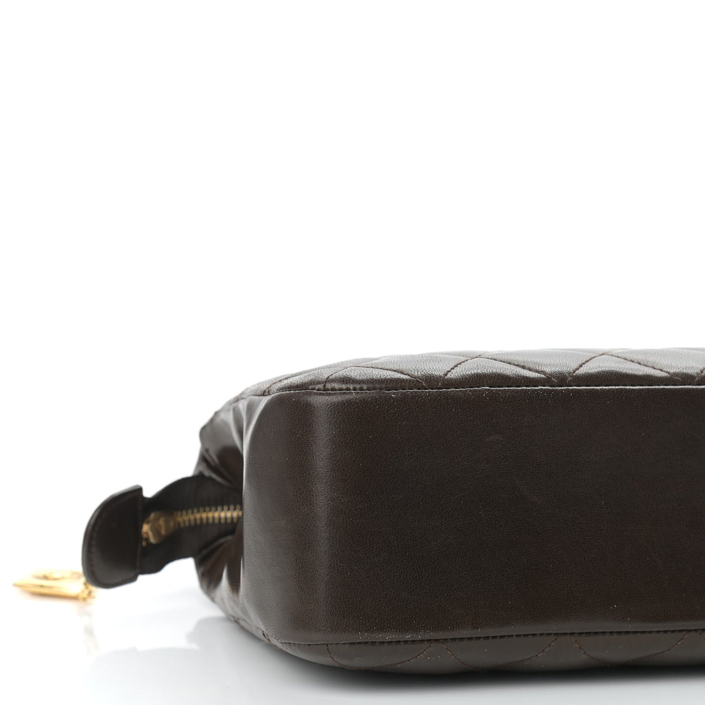 Lambskin Quilted Shoulder Bag Brown