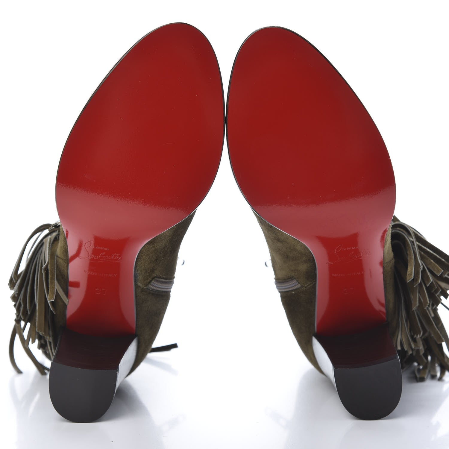 Christian Louboutin Veau Velours Jimmynetta 70 Ankle Boots 37 Bronze Tomoro Luc 5 of 12