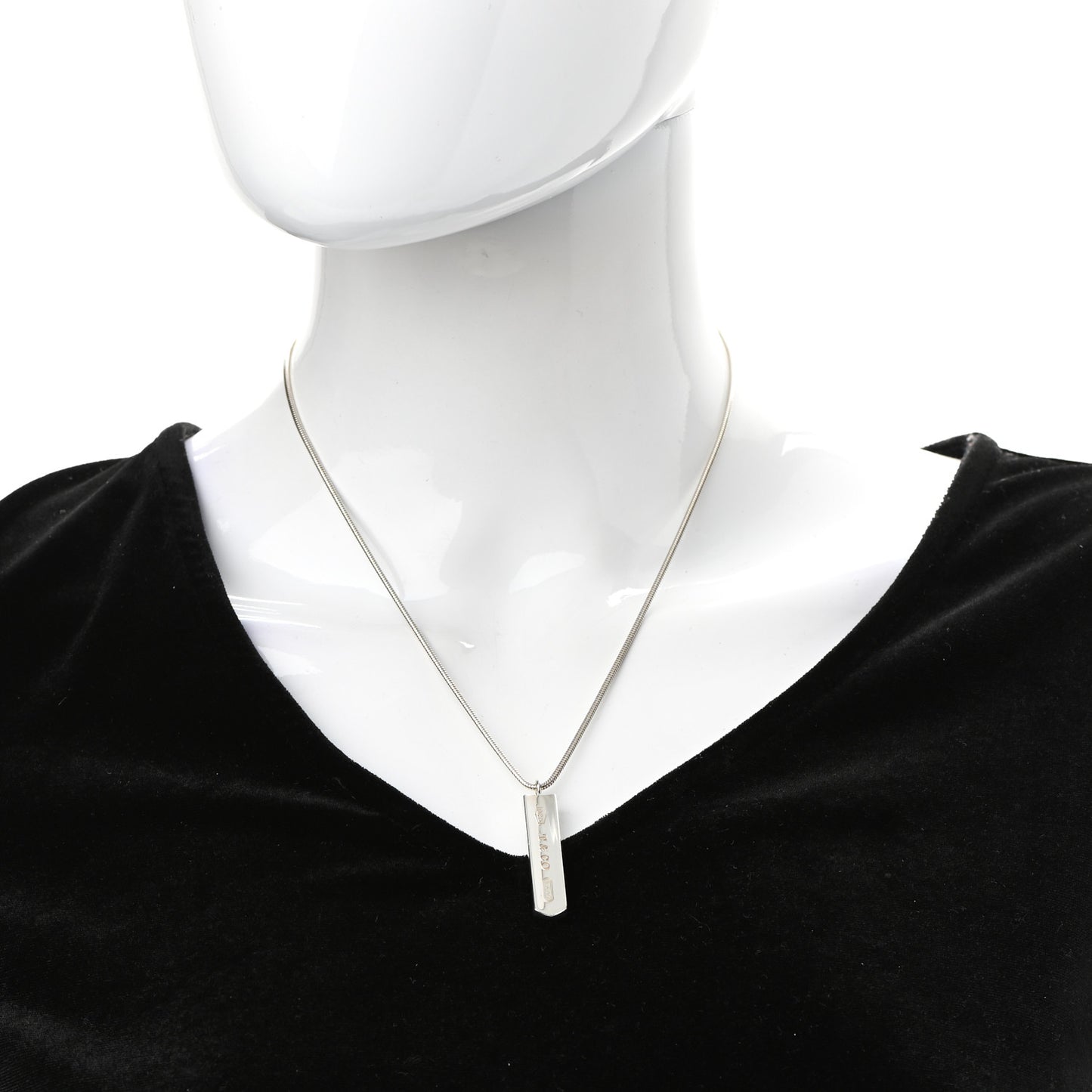 Sterling Silver 1837 Bar Pendant Necklace