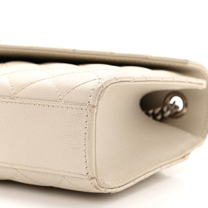 Saint Laurent Grain De Poudre Textured Mixed Matelasse Triquilt Small Monogram Satchel Crema Soft 11 of 12