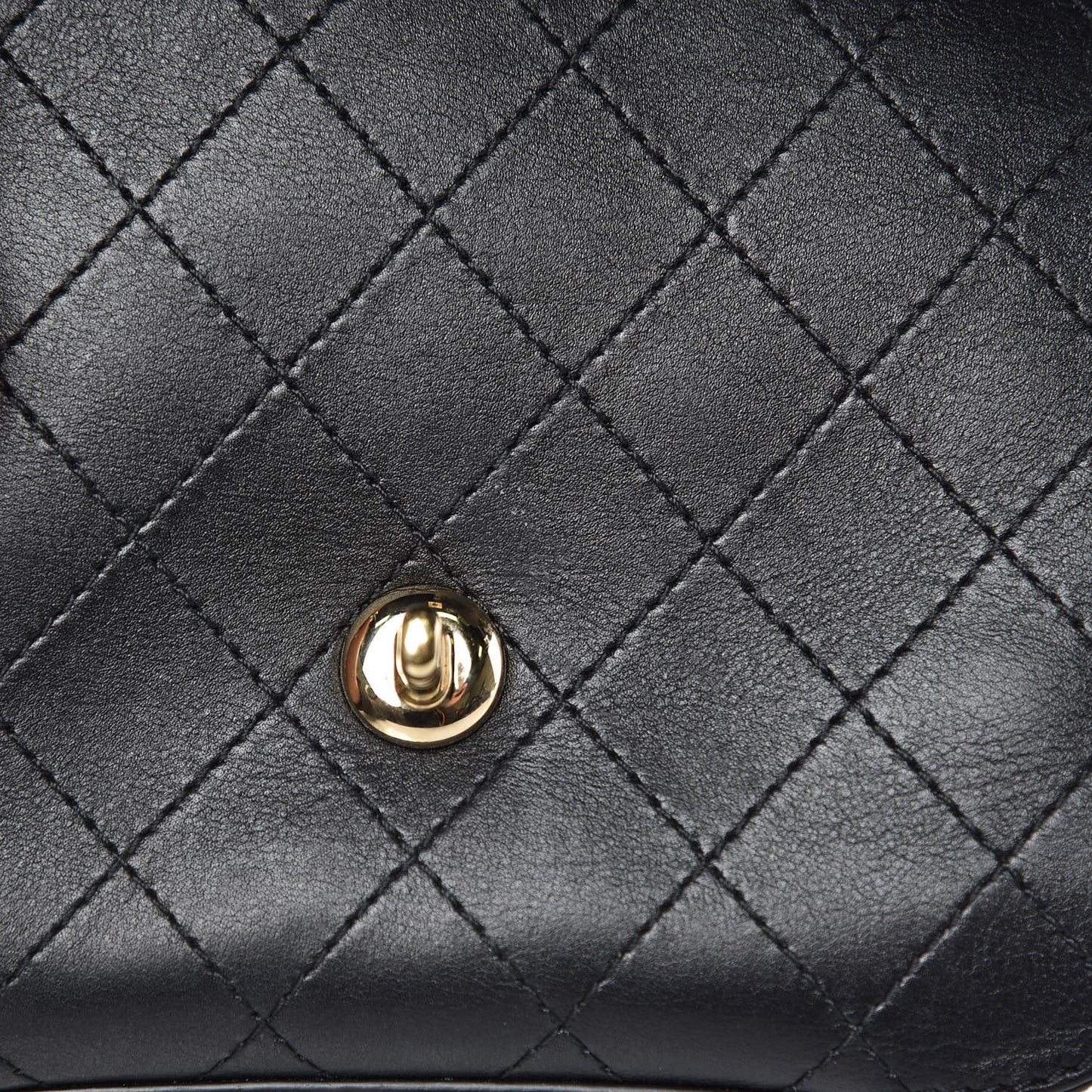 Calfskin Stitched Small Covered CC Flap Bag Black