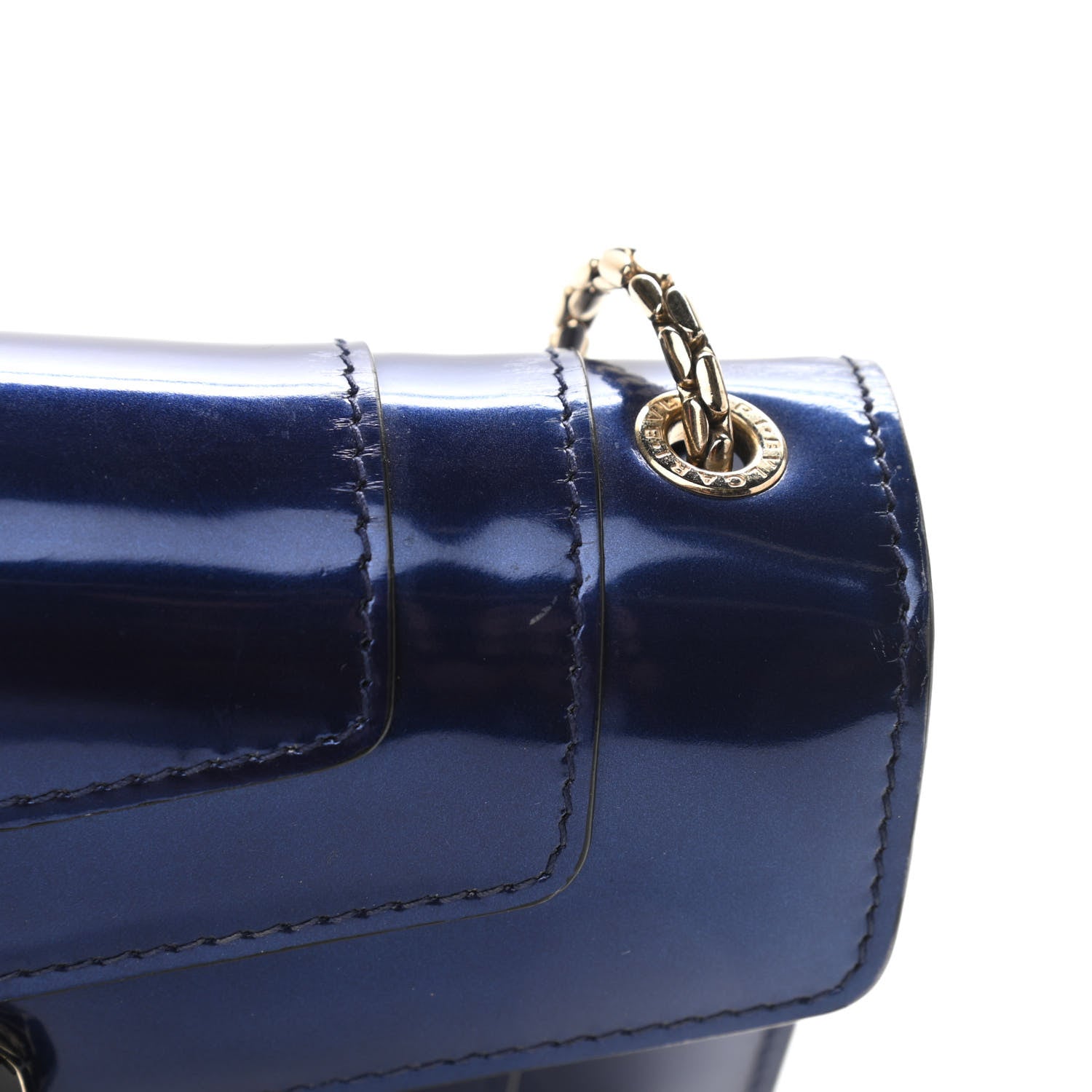 Bulgari Patent Serpenti Forever Crossbody Blue 10 of 10