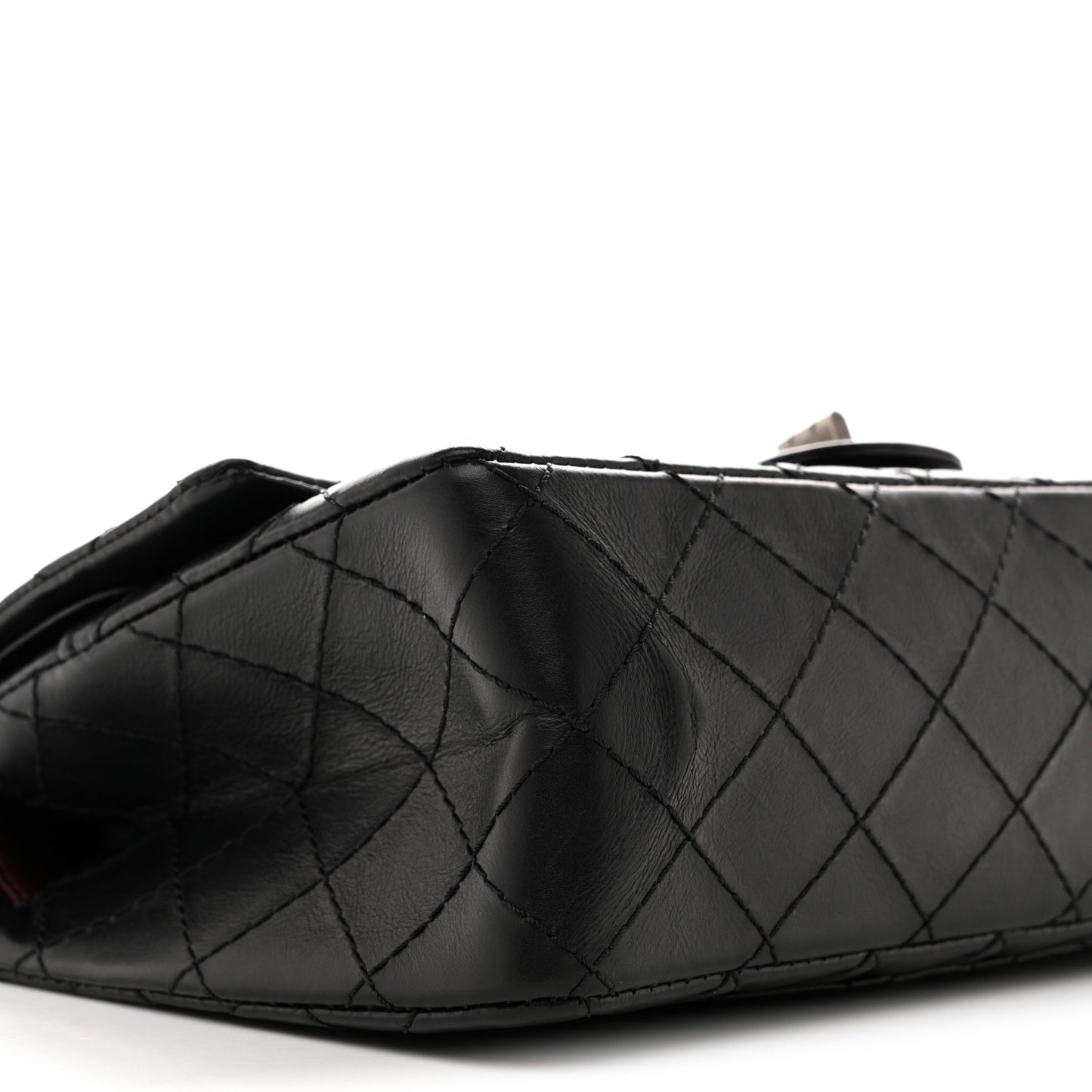 Aged Calfskin Quilted 2.55 Reissue 225 Flap  Black