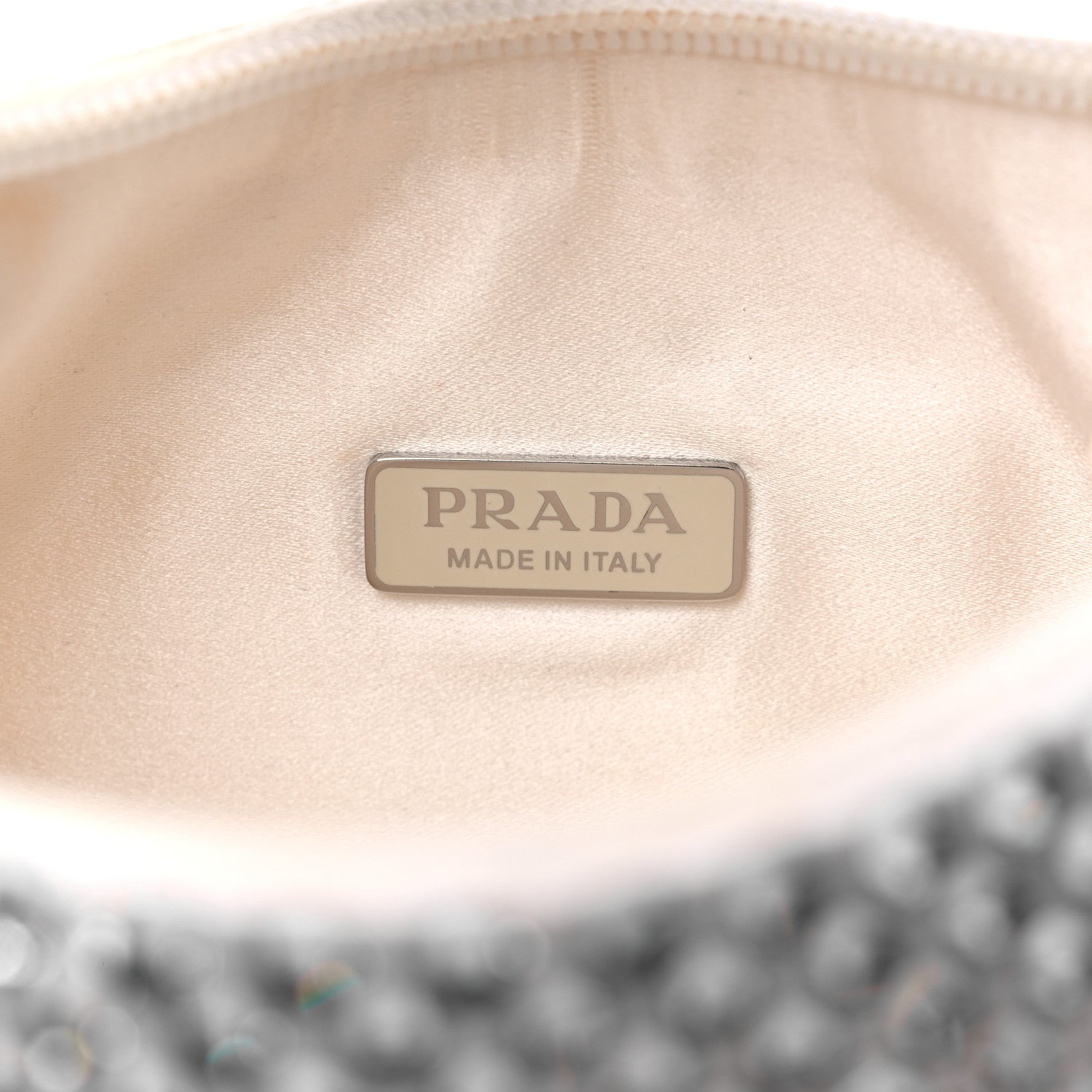 Prada Satin Crystal Mini Re-Edition 2000 Bag White 6 of 10