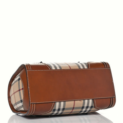 Burberry Haymarket Check Satchel Brown 3 of 12