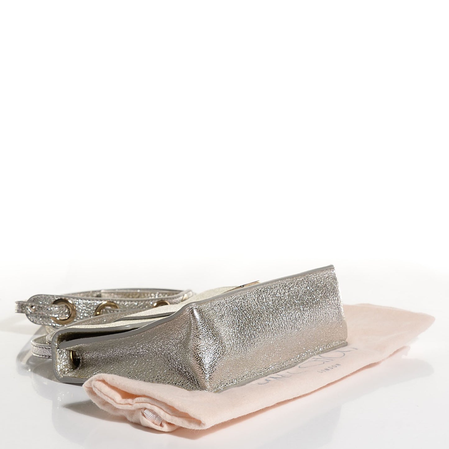 Glitter Calfskin Rebel Crossbody Champagne