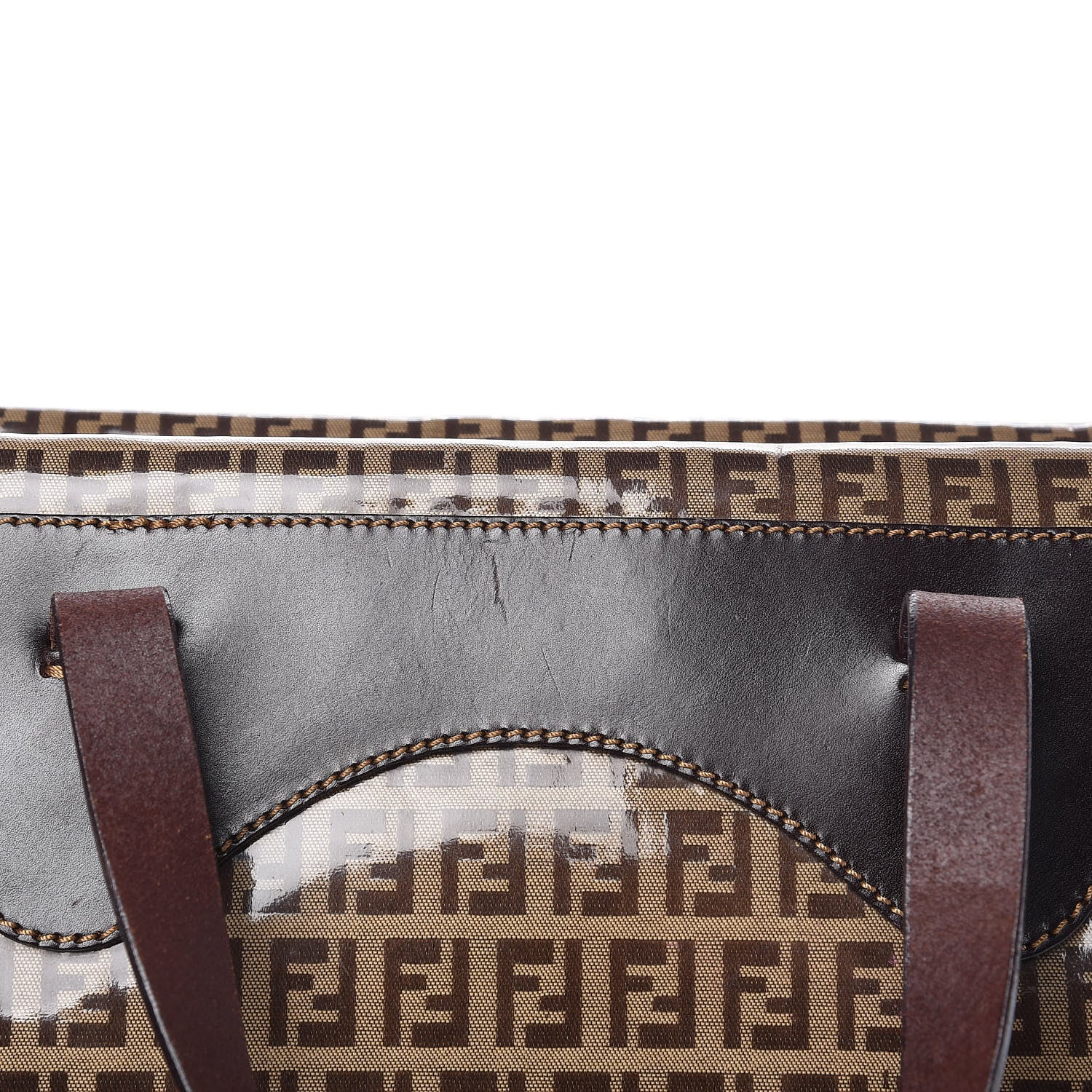 Fendi Vinyl Zucchino Tote Tobacco 7 of 13