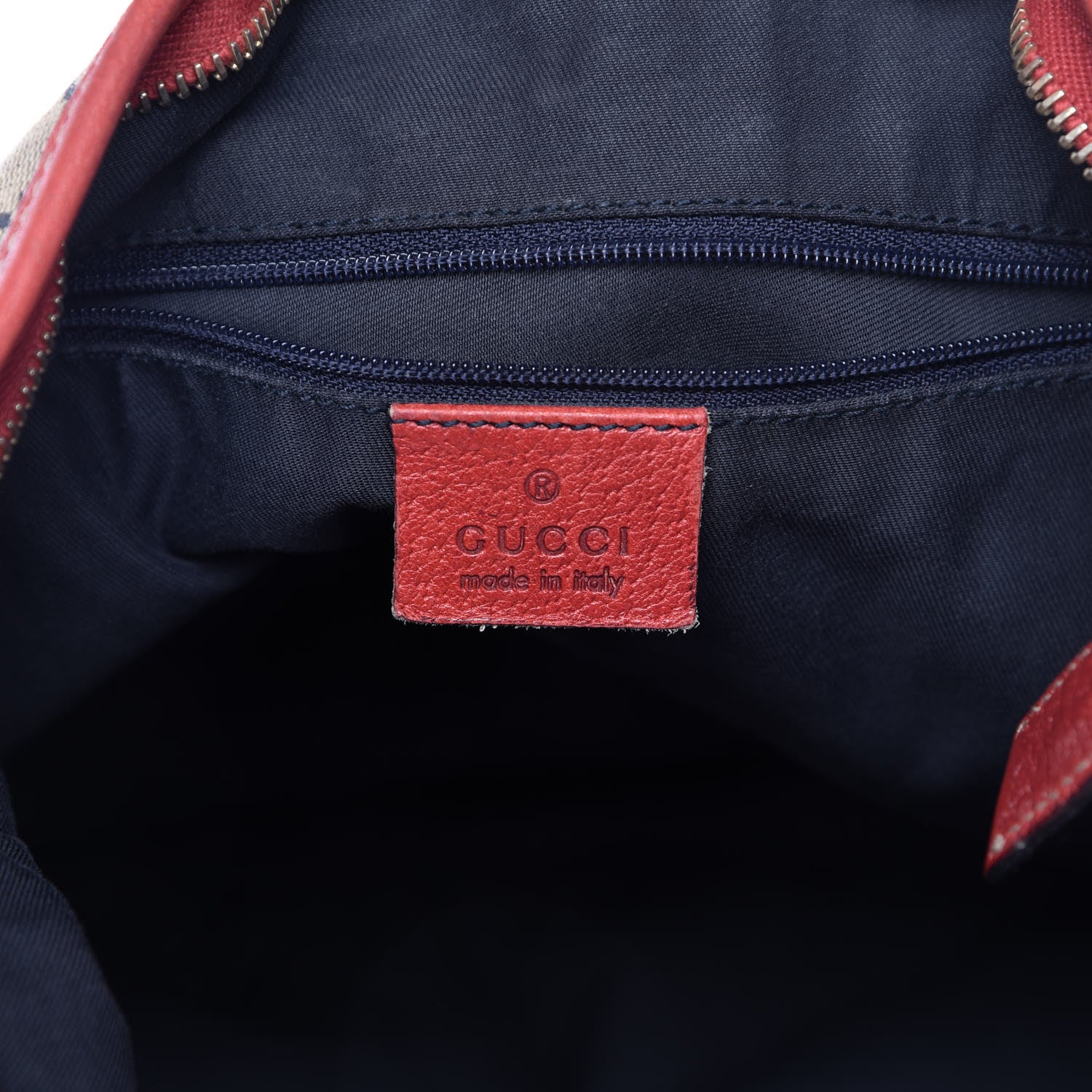 Gucci Monogram Abbey Messenger Bag Navy Red 6 of 14