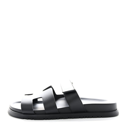 Hermes Calfskin Womens Chypre Sandals 41 Black 1 of 9