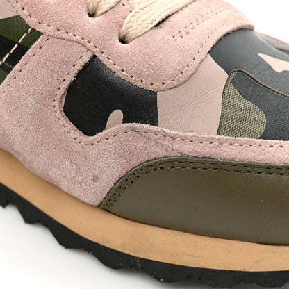 Valentino Garavani Nappa Suede Camouflage Womens Rockrunner Sneakers 37 Army Green Beige 10 of 13