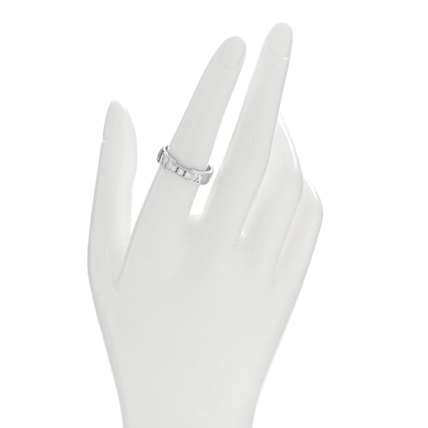 18k White Gold Diamond Atlas Ring 56 7.5