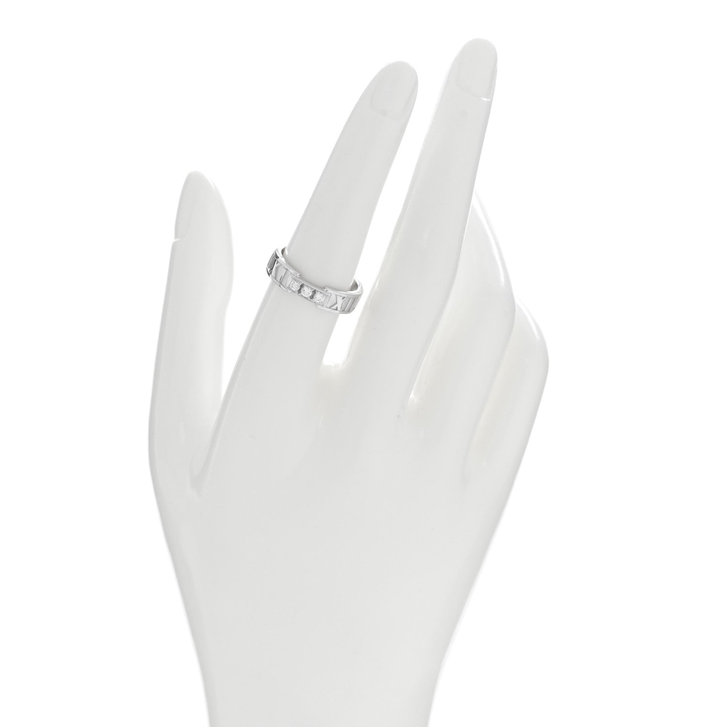 Tiffany 18k White Gold Diamond Atlas Ring 56 7.5 2 of 5