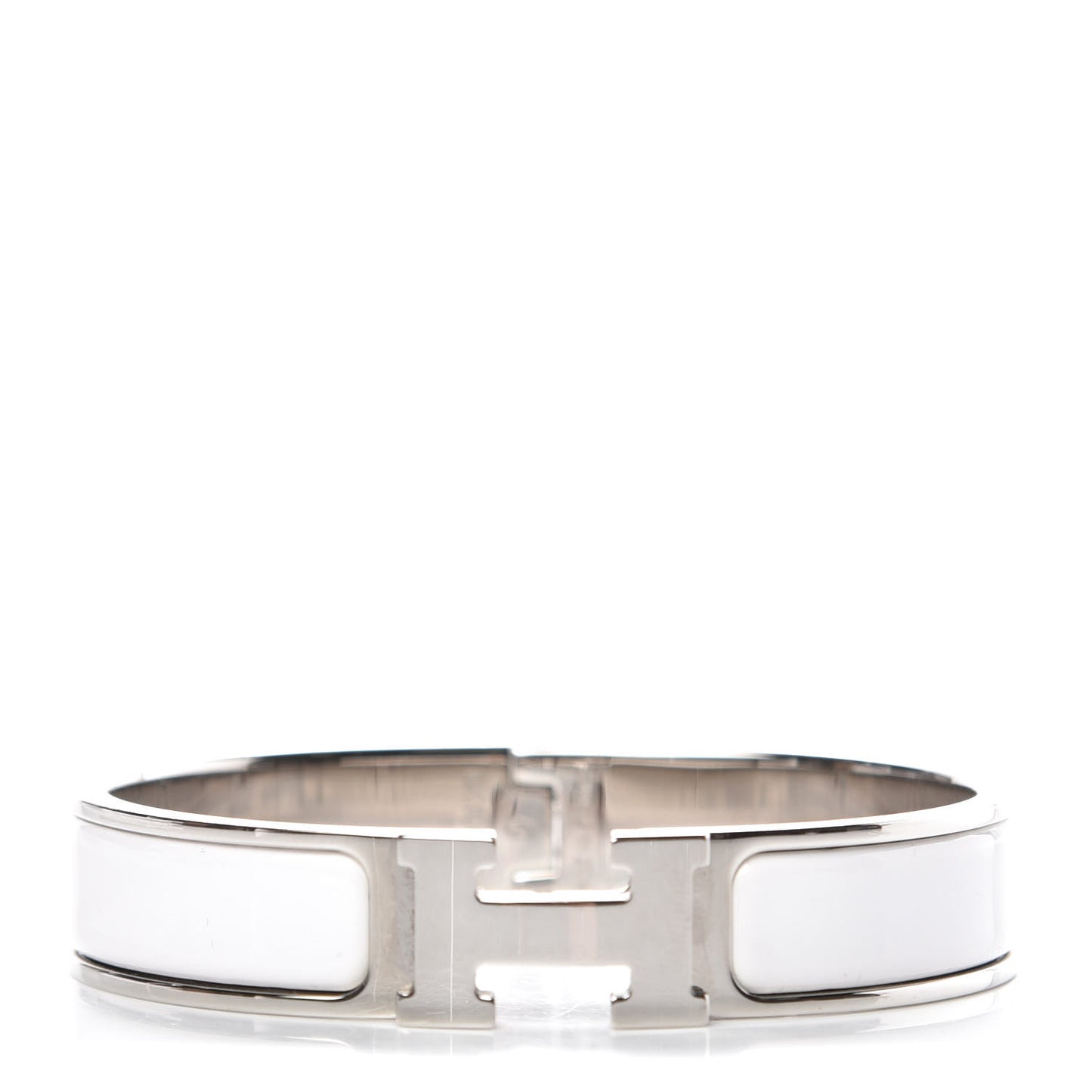 Enamel Narrow Clic Clac H Bracelet PM White
