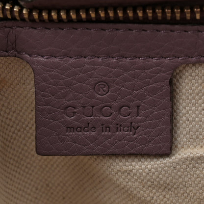 Gucci Pebbled Calfskin Medium Bamboo Shopper Tote Purple 7 of 16