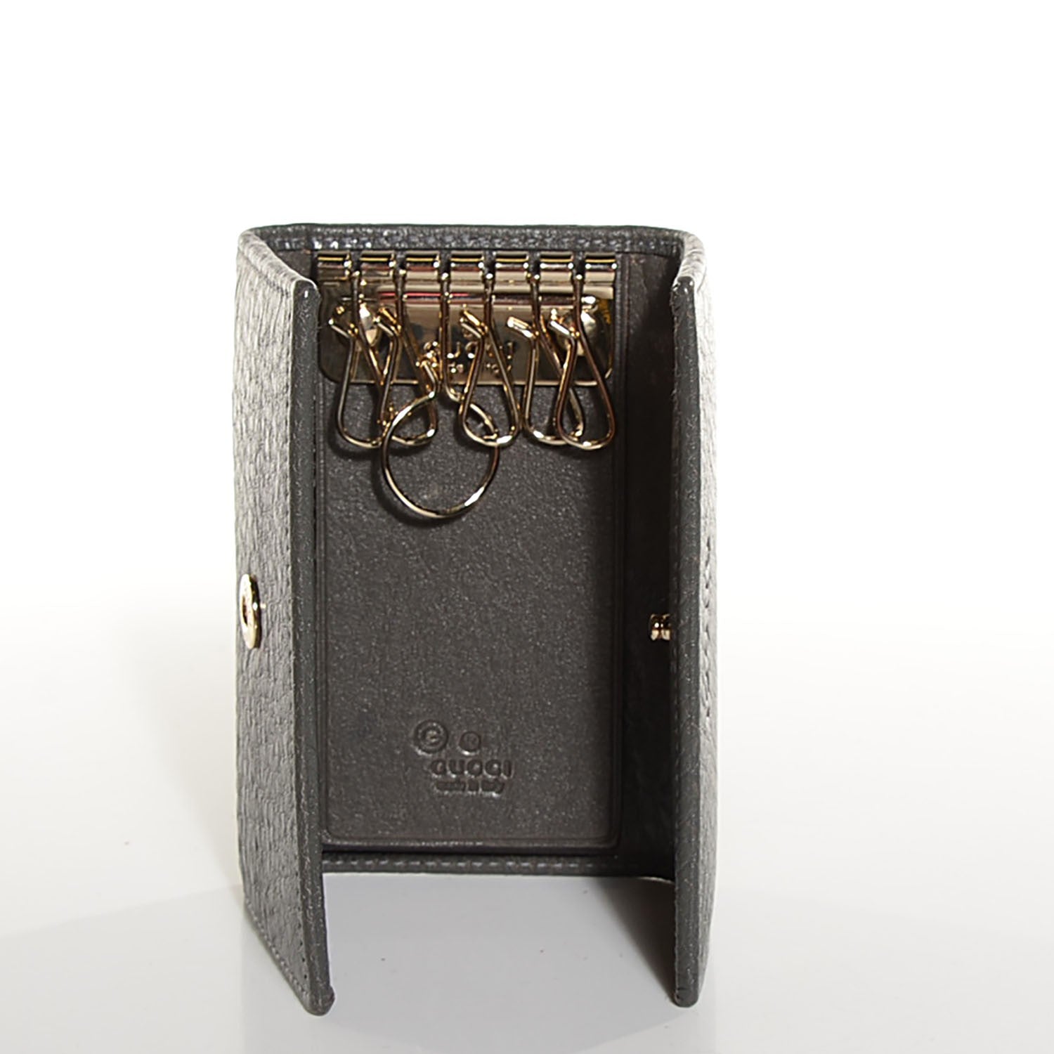 Gucci Leather 6 Key Holder Case Grey 6 of 8
