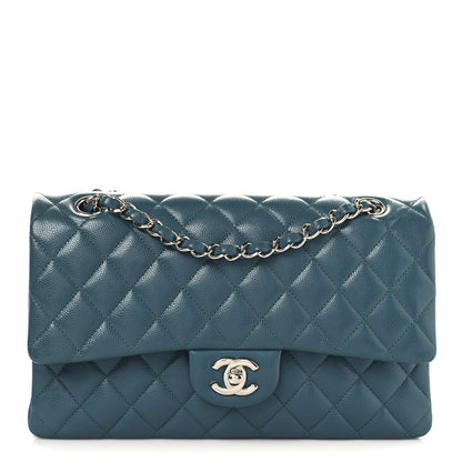Chanel Caviar Quilted Medium Double Flap Dark Green 1 of 10