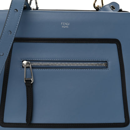 Fendi Vitello Century Opaco F is Fendi Bi-Color Small Runaway Satchel Ceruelo Black 8 of 10