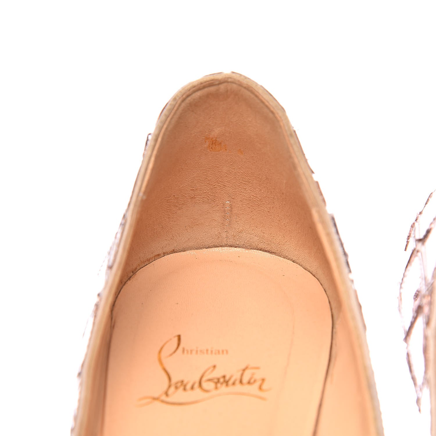 Christian Louboutin Crepe Satin Sequins Sobek 140 Pumps 39 Tourterelle 10 of 17