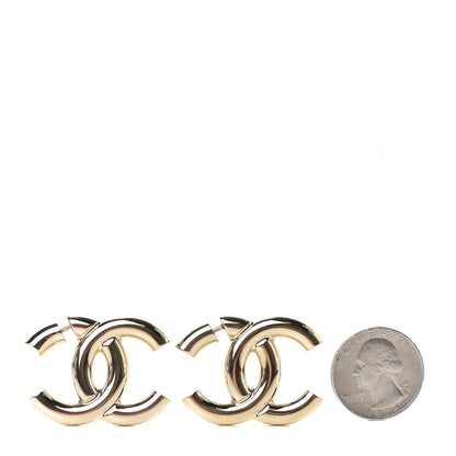 Chanel Metal CC Earrings Gold 2 of 5