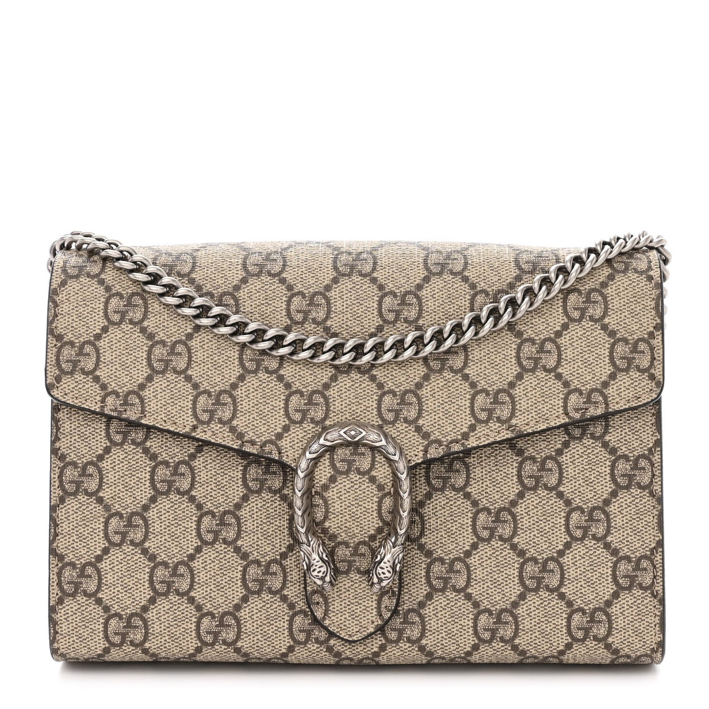GG Supreme Monogram Mini Dionysus Chain Wallet Beige Taupe